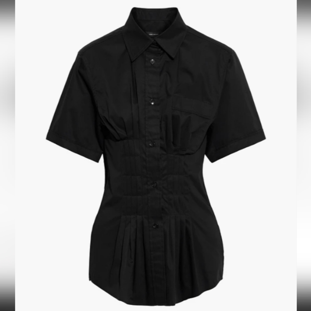 Isabel Marant Black Gramy Pintuck Blouse - Picture 6 of 12